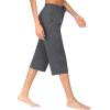 image:imageEkouaer 2 Pack Womens Capri Pajama Pants Printed Drawstring Comfy Pj Bottoms With PocketsDark Heather Gray