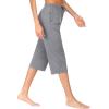 image:imageEkouaer 2 Pack Womens Capri Pajama Pants Printed Drawstring Comfy Pj Bottoms With PocketsHeather Gray