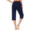 image:imageEkouaer 2 Pack Womens Capri Pajama Pants Printed Drawstring Comfy Pj Bottoms With PocketsNavy Blue