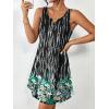 image:imageEkouaer 2 Pack Womens Sleeveless Sleep Shirts VNeck Tank Nightdress Chemise Nightgown Soft Pajama Sleepwear Lounge DressBlackMulti Floral