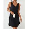 image:imageEkouaer 2 Pack Womens Sleeveless Sleep Shirts VNeck Tank Nightdress Chemise Nightgown Soft Pajama Sleepwear Lounge DressBlackMulti Floral