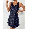 image:imageEkouaer 2 Pack Womens Sleeveless Sleep Shirts VNeck Tank Nightdress Chemise Nightgown Soft Pajama Sleepwear Lounge DressPink MarbleBlue Star