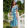image:imageEkouaer 3 Pack Long Nightgowns for Women Plus Size House Dress Short Sleeve Night Gown V Neck Casual Nightshirt M5XLBlackBlue FloralLeopard