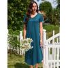 image:imageEkouaer 3 Pack Long Nightgowns for Women Plus Size House Dress Short Sleeve Night Gown V Neck Casual Nightshirt M5XLBlackBlue GreenWine Red Print