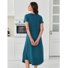 image:imageEkouaer 3 Pack Long Nightgowns for Women Plus Size House Dress Short Sleeve Night Gown V Neck Casual Nightshirt M5XLBlackBlue GreenWine Red Print