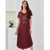 image:imageEkouaer 3 Pack Long Nightgowns for Women Plus Size House Dress Short Sleeve Night Gown V Neck Casual Nightshirt M5XLBlackBlue GreenWine Red Print