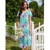 image:imageEkouaer 3 Pack Long Nightgowns for Women Plus Size House Dress Short Sleeve Night Gown V Neck Casual Nightshirt M5XLBlackBlueBlue Floral