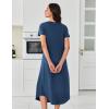 image:imageEkouaer 3 Pack Long Nightgowns for Women Plus Size House Dress Short Sleeve Night Gown V Neck Casual Nightshirt M5XLBlackBluePurple
