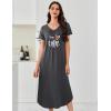 image:imageEkouaer 3 Pack Long Nightgowns for Women Plus Size House Dress Short Sleeve Night Gown V Neck Casual Nightshirt M5XLBlackGrey PrintPurple