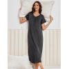 image:imageEkouaer 3 Pack Long Nightgowns for Women Plus Size House Dress Short Sleeve Night Gown V Neck Casual Nightshirt M5XLBlackGreyGreen Floral