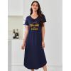 image:imageEkouaer 3 Pack Long Nightgowns for Women Plus Size House Dress Short Sleeve Night Gown V Neck Casual Nightshirt M5XLBlackWine RedNavy Print