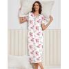 image:imageEkouaer 3 Pack Long Nightgowns for Women Plus Size House Dress Short Sleeve Night Gown V Neck Casual Nightshirt M5XLBlue FloralPink FloralBlue Striped
