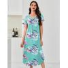 image:imageEkouaer 3 Pack Long Nightgowns for Women Plus Size House Dress Short Sleeve Night Gown V Neck Casual Nightshirt M5XLBlue FloralPink FloralBlue Striped