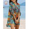 image:imageEkouaer Beach Cover Ups for Women Bikini Swimsuit Coverup Beach Dress ShirtGreen Tropical Print