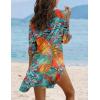 image:imageEkouaer Beach Cover Ups for Women Bikini Swimsuit Coverup Beach Dress ShirtGreen Tropical Print