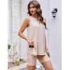 image:imageEkouaer Biker Short Sets Womens 2 Piece Lounge Set 2026 Summer Matching Outfits Sleeveless Loungewear clothingBeige