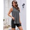 image:imageEkouaer Biker Short Sets Womens 2 Piece Lounge Set 2026 Summer Matching Outfits Sleeveless Loungewear clothingDark Grey