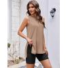 image:imageEkouaer Biker Short Sets Womens 2 Piece Lounge Set 2026 Summer Matching Outfits Sleeveless Loungewear clothingKhaki