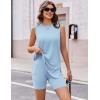 image:imageEkouaer Biker Short Sets Womens 2 Piece Lounge Set 2026 Summer Matching Outfits Sleeveless Loungewear clothingLight Blue