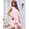 image:imageEkouaer Biker Short Sets Womens 2 Piece Lounge Set 2026 Summer Matching Outfits Sleeveless Loungewear clothingPink