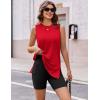 image:imageEkouaer Biker Short Sets Womens 2 Piece Lounge Set 2026 Summer Matching Outfits Sleeveless Loungewear clothingRed