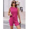 image:imageEkouaer Biker Short Sets Womens 2 Piece Lounge Set 2026 Summer Matching Outfits Sleeveless Loungewear clothingRose Pink
