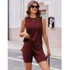 image:imageEkouaer Biker Short Sets Womens 2 Piece Lounge Set 2026 Summer Matching Outfits Sleeveless Loungewear clothingWine Red