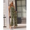 image:imageEkouaer Casual Jumpsuits for Women Adjustable Straps Overalls One Piece Jumpsuit Wide Leg Rompers With Pockets SXXLArmy Green Flowers