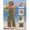 image:imageEkouaer Casual Jumpsuits for Women Adjustable Straps Overalls One Piece Jumpsuit Wide Leg Rompers With Pockets SXXLArmy Green Flowers
