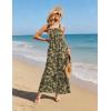 image:imageEkouaer Casual Jumpsuits for Women Adjustable Straps Overalls One Piece Jumpsuit Wide Leg Rompers With Pockets SXXLArmy Green Flowers