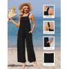 image:imageEkouaer Casual Jumpsuits for Women Adjustable Straps Overalls One Piece Jumpsuit Wide Leg Rompers With Pockets SXXLBlack