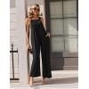 image:imageEkouaer Casual Jumpsuits for Women Adjustable Straps Overalls One Piece Jumpsuit Wide Leg Rompers With Pockets SXXLBlack