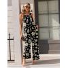 image:imageEkouaer Casual Jumpsuits for Women Adjustable Straps Overalls One Piece Jumpsuit Wide Leg Rompers With Pockets SXXLBlack Flowers