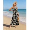 image:imageEkouaer Casual Jumpsuits for Women Adjustable Straps Overalls One Piece Jumpsuit Wide Leg Rompers With Pockets SXXLBlack Flowers