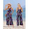 image:imageEkouaer Casual Jumpsuits for Women Adjustable Straps Overalls One Piece Jumpsuit Wide Leg Rompers With Pockets SXXLBlue Checkered