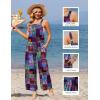 image:imageEkouaer Casual Jumpsuits for Women Adjustable Straps Overalls One Piece Jumpsuit Wide Leg Rompers With Pockets SXXLBlue Checkered