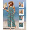 image:imageEkouaer Casual Jumpsuits for Women Adjustable Straps Overalls One Piece Jumpsuit Wide Leg Rompers With Pockets SXXLBlue Flowers
