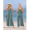 image:imageEkouaer Casual Jumpsuits for Women Adjustable Straps Overalls One Piece Jumpsuit Wide Leg Rompers With Pockets SXXLBlue Flowers