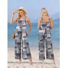 image:imageEkouaer Casual Jumpsuits for Women Adjustable Straps Overalls One Piece Jumpsuit Wide Leg Rompers With Pockets SXXLGrey Checkered