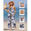 image:imageEkouaer Casual Jumpsuits for Women Adjustable Straps Overalls One Piece Jumpsuit Wide Leg Rompers With Pockets SXXLGrey Checkered