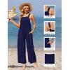 image:imageEkouaer Casual Jumpsuits for Women Adjustable Straps Overalls One Piece Jumpsuit Wide Leg Rompers With Pockets SXXLNavy Blue