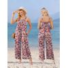 image:imageEkouaer Casual Jumpsuits for Women Adjustable Straps Overalls One Piece Jumpsuit Wide Leg Rompers With Pockets SXXLPink Daisies