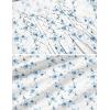 image:imageEkouaer Cotton Nightgowns for Women Short Sleeve House Dress Pleated Night Gown Button Sleep Shirt Ladies NightdressFloral Blue White