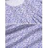 image:imageEkouaer Cotton Nightgowns for Women Short Sleeve House Dress Pleated Night Gown Button Sleep Shirt Ladies NightdressFloral Purple