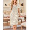 image:imageEkouaer Cotton Nightgowns for Women Short Sleeve House Dress Pleated Night Gown Button Sleep Shirt Ladies NightdressFloral Yellow