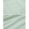 image:imageEkouaer Cotton Nightgowns for Women Short Sleeve House Dress Pleated Night Gown Button Sleep Shirt Ladies NightdressLight Green