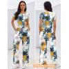 image:imageEkouaer Jumpsuits for Women 2026 Summer Casual Round Neck Pleated Front Womens Rompers With Pockets Vacation OutfitsMulti Teal