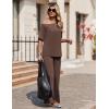 image:imageEkouaer Lounge Sets for Women Off Shoulder Short Sleeve Tops and Long Pants 2 Piece Set Summer Soft Matching OutfitBrown