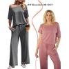 image:imageEkouaer Lounge Sets for Women Off Shoulder Short Sleeve Tops and Long Pants 2 Piece Set Summer Soft Matching OutfitDark Gray
