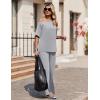 image:imageEkouaer Lounge Sets for Women Off Shoulder Short Sleeve Tops and Long Pants 2 Piece Set Summer Soft Matching OutfitLight Gray